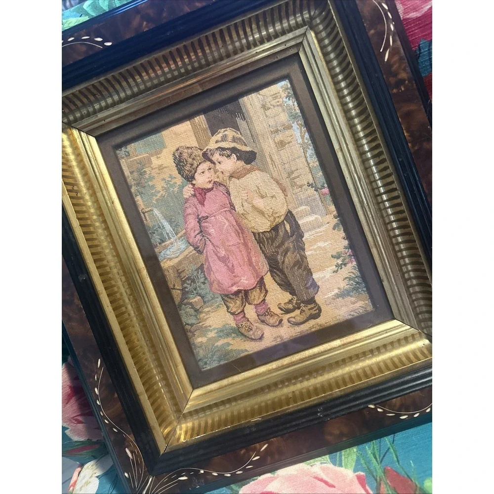 VTG Belgium Tapestry, Point deRose East Lake Victorian Frame 13x12